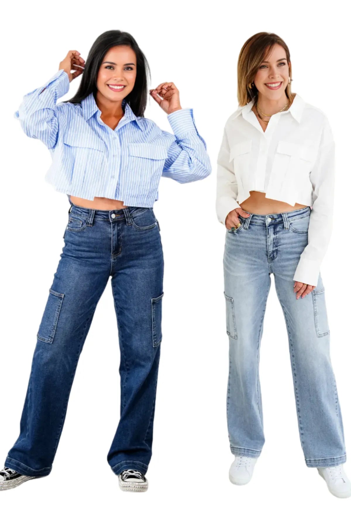 Stylish Tummy Control Cargo Jeans