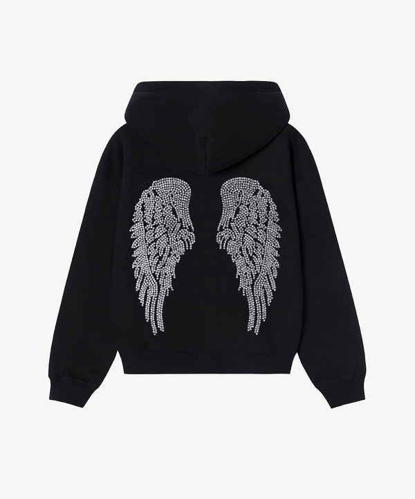 Angel Silver Strass Sparkle Casual Hoodie